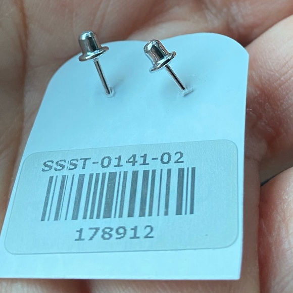 Silver Birth Month 4mm Purple Heart Earrings - Picture 5 of 9